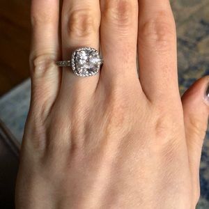 Cushion cut Cz engagement ring size 5.5